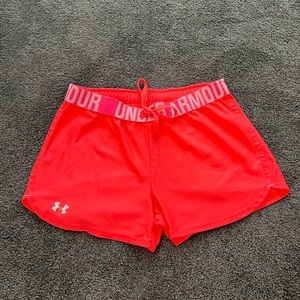 pink athletic shorts - under armour